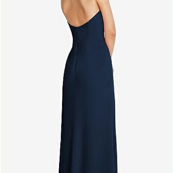 Dressy Group STRAPLESS SCOOP BACK MAXI DRESS WITH FRONT SLIT IN MIDNIGHT NAVY - Picture 3 of 4